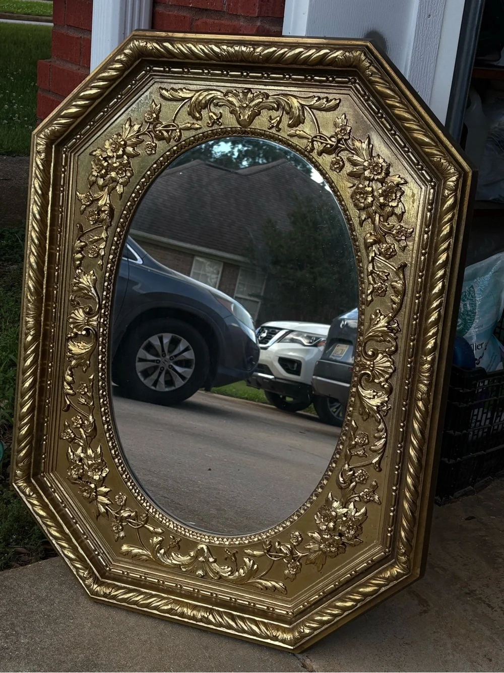 Homco Ornate Gold Octagonal Wall Mirror